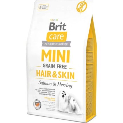 Brit Care Mini Hair Skin Somonlu ve Ringa Balıklı Tahılsız Köpek Maması 2 kg