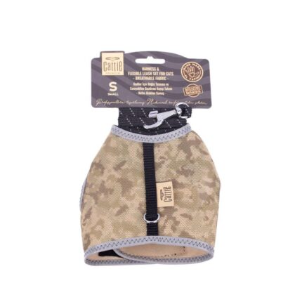 Cattie Havalı Dokuma Kedi Göğüs & Gezdirme Takımı Kamuflaj 1X20-30Cm