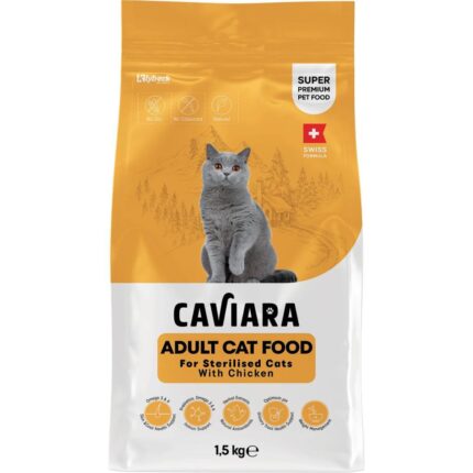 Caviara Kısırlaştırılmış Tavuklu Yetişkin Kedi Maması 1.5 Kg