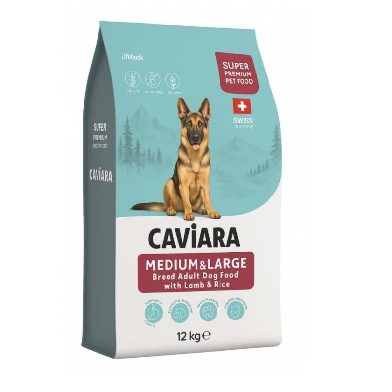 Caviara Kuzu Etli  Ve Pirinçli Büyük Irk Yetişkin Köpek Maması 12 Kg