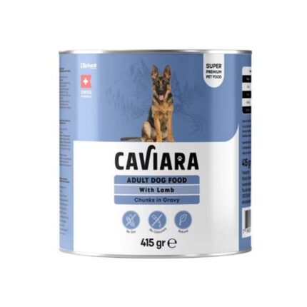 Caviara Sos İçinde Et Parçacıklı Kuzu Etli Yetişkin Köpek Konservesi 415 Gr