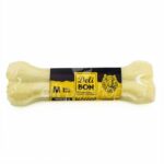 Delibon Beyaz Deri Pres Kemik Köpek Ödülü 15 Cm Medium