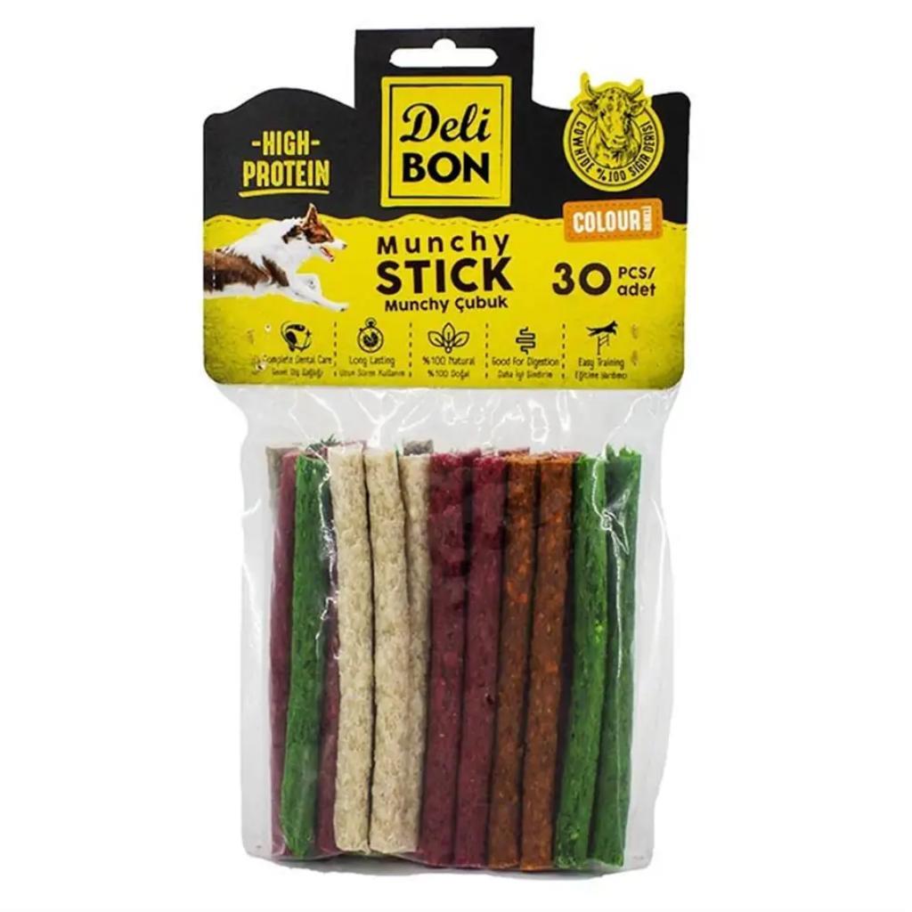 Delibon Deri Munchy Çubuk Orta Boy 30Li Paket Karışık Renk Kalınx30Ad. Delibon Deri Munchy Çubuk Orta Boy 30Li Paket Karışık Renk Kalınx30Ad.