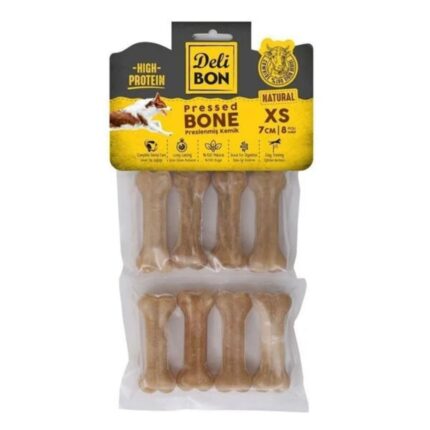 Delibon Deri Pres Kemik 7Cm Xs Boy 8Li Paket Naturel 7Cm