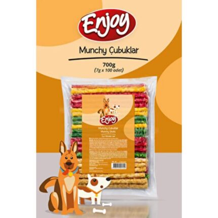 Enjoy Munchy Burgu Çubuk Kemik 7 Gr x 100 adet