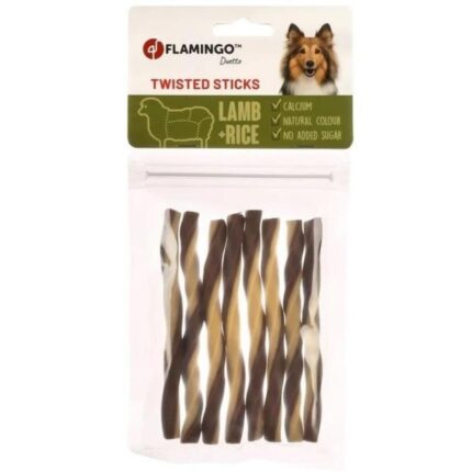 Flamingo Duetto Twist Kuzulu ve Pirinçli Kemik Köpek Ödül Maması 85 Gr