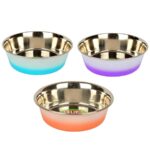 Flip Kaymaz Tabanlı Çift Renkli Çelik Mama Kabı 23 cm