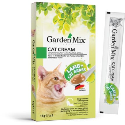 Garden Mix Kedi Çimi ve Kuzulu Krema Kedi Ödül Maması 15gr