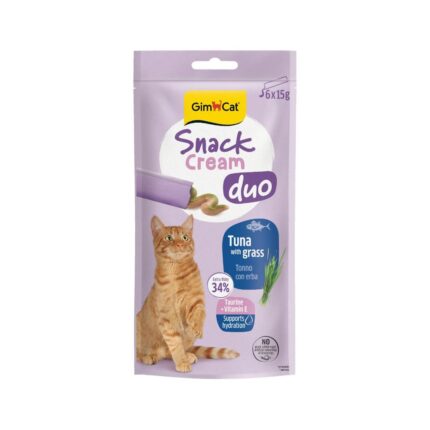 Gimcat Snack Cream Duo Ton Balıklı - Kedi Otlu Kedi Ödülü 6x15gr