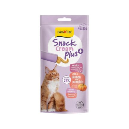 Gimcat Snack Cream Senior Somonlu - Balkabaklı Kedi Ödülü 6x15gr