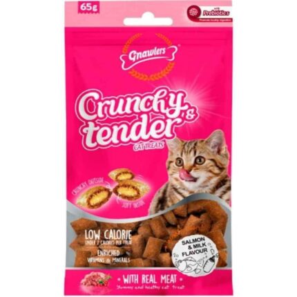 Gnawlers Crunchy & Tender Somonlu Ve Sütlü Kedi Ödülü 65 Gr