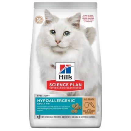 Hills Hipoalerjenik Yumurta ve Böcek Proteinli Tahılsız Yetişkin Kedi Maması 1
