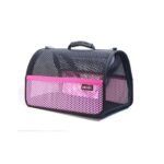 MİGNO FLYBAG Voyager Fileli Kedi Köpek Taşıma Çantası - Pembe-Siyah