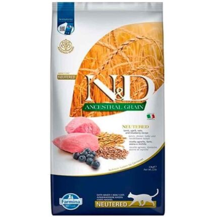 ND Düşük Tahıllı Kuzulu Kısırlaştırılmış Kedi Maması 10 Kg