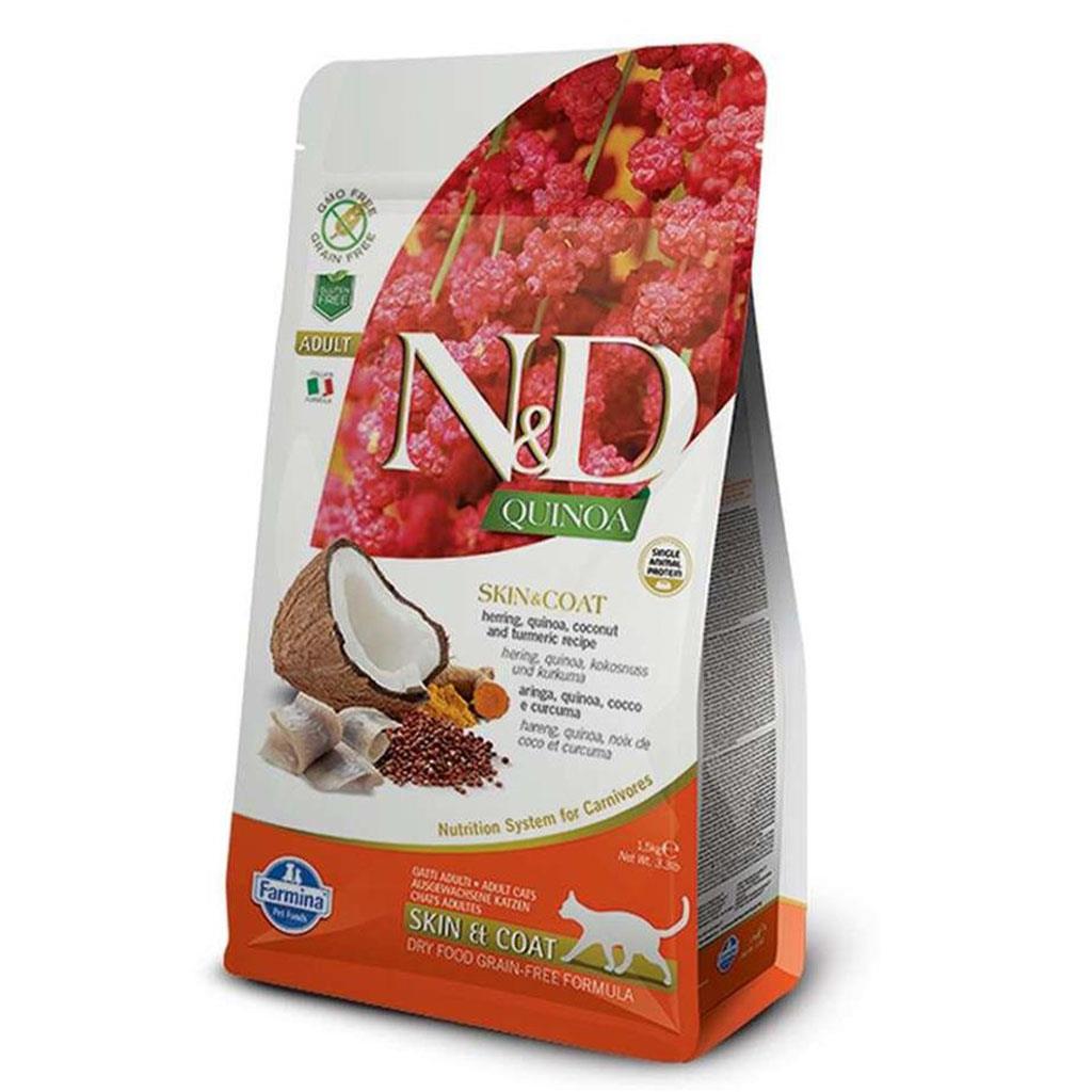 N&D Kinoa ve Ringa Balıklı Deri ve Tüy Sağlığı Destekleyici Kedi Maması 5 Kg N&D Kinoa ve Ringa Balıklı Deri ve Tüy Sağlığı Destekleyici Kedi Maması 5 Kg