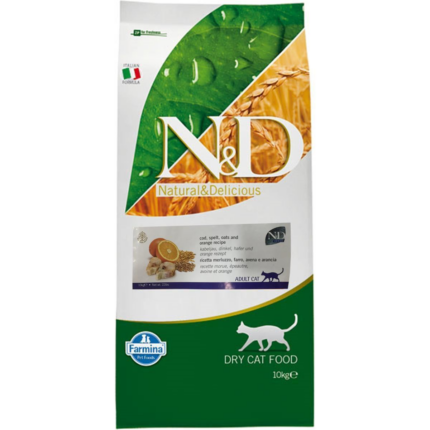 ND Ocean Az Tahıllı Balıklı Portakallı Yetişkin Kedi Maması 10 Kg