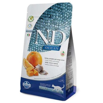 N&D Tahılsız Ringa Balıklı Portakal ve Balkabaklı Kedi Maması 5 Kg