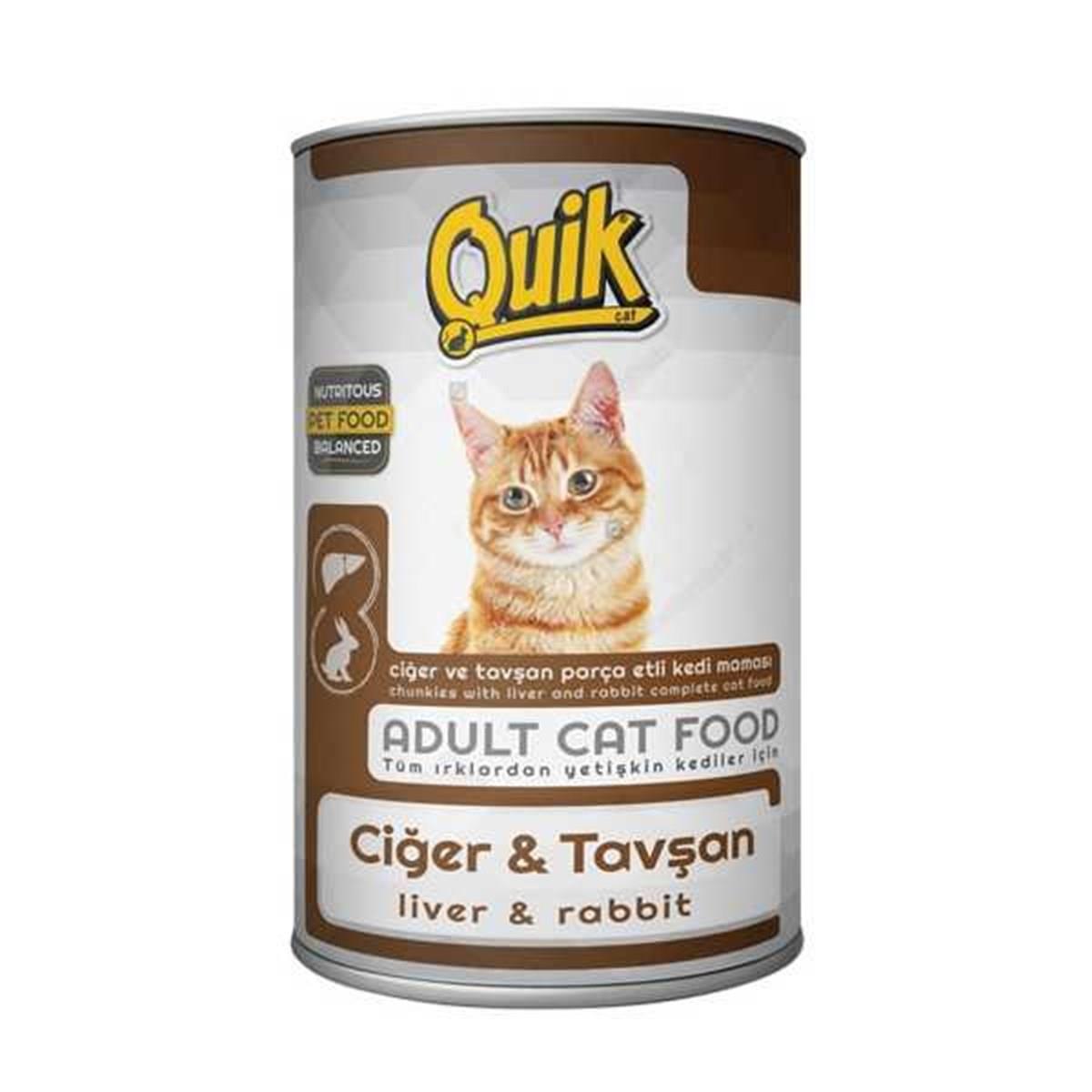 Quik Ciğerli Tavşanlı Kedi Konservesi 415 Gr Quik Ciğerli Tavşanlı Kedi Konservesi 415 Gr
