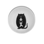 Raccoon Kedi ve Balık Figürlü Kedi Seramik Mama ve Su Kabı 250 Ml