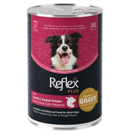 Reflex Plus Et Parçacıklı Kuzu Etli Yetişkin Köpek Konservesi 400 Gr