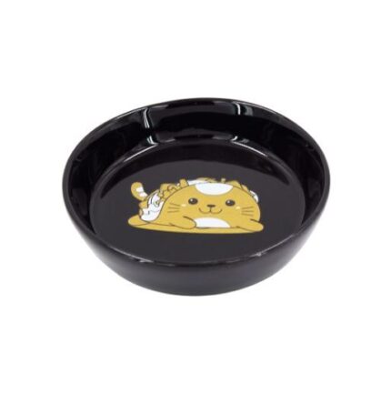 Seramik Kedi ve Köpek Mama Kabı Siyah 250 ML