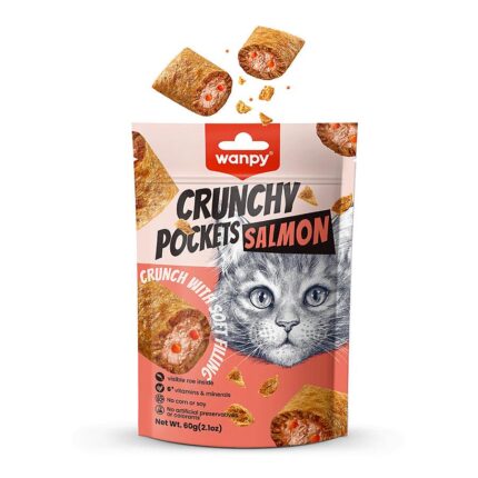 Wanpy Crunchy Pockets Somonlu ve Havyarlı Kedi Ödül Maması 60 gr