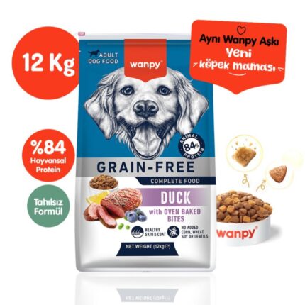 Wanpy Tahılsız Ördekli Yetişkin Köpek Maması 12 kg