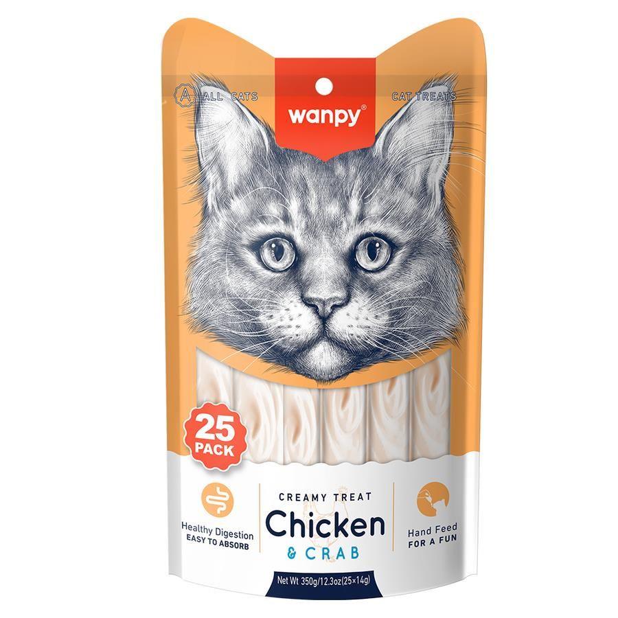 Wanpy Tavuklu Yengeçli 25 x 14 Gr Krema Kedi Ödülü Wanpy Tavuklu Yengeçli 25 x 14 Gr Krema Kedi Ödülü