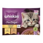 Whiskas Pouch Pure Delight Jöle İçinde Tavuklu ve Hindili Yavru Kedi Konservesi 4x85 Gr