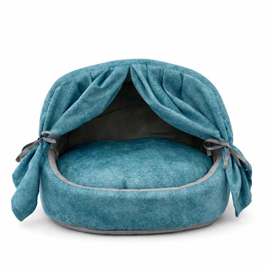 Petpretty Comfort Perdeli Yuva Mavi Yatak Petpretty Comfort Perdeli Yuva Mavi Yatak